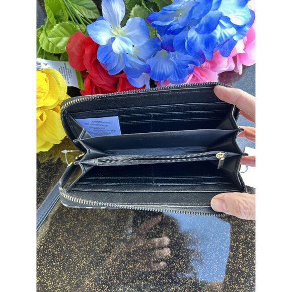 London Fog Adalia Signature Zip Wallet, 100th Anniversary, Black - Picture 3 of 4